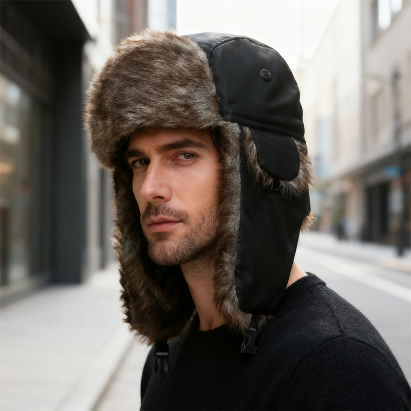 Winter Trapper Hat - Зимняя русская шапка-ушанка, мужская кепка-пилот в